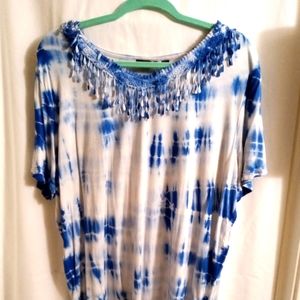 Blue & white tie-dye tunic